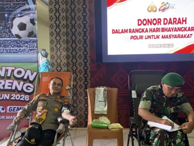 Setetes Darah untuk Kemanusiaan dari Polres Sinjai di peringatan Hari Bhayangkara ke-80